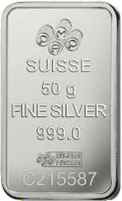 Lingot d'argent 50 g